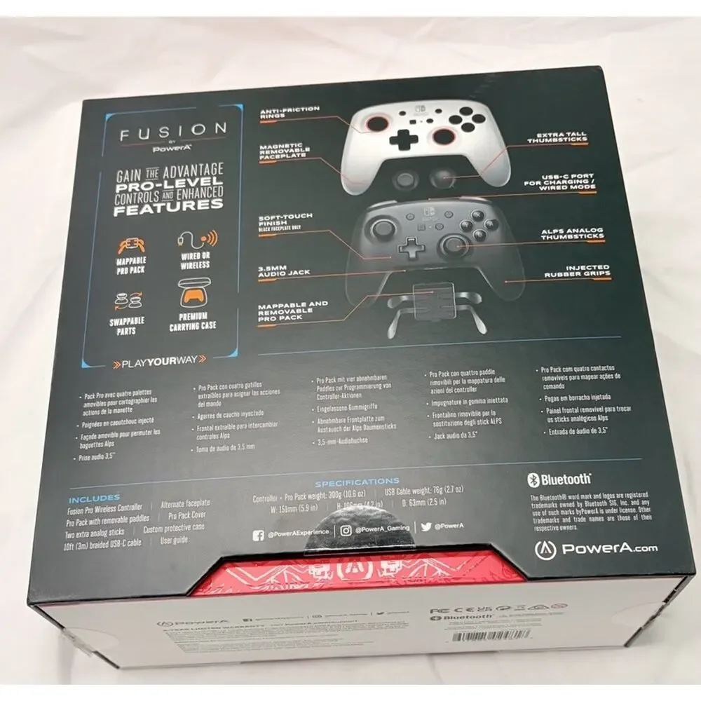 Power A Fusion Pro Wireless Controller for Nintendo Switch - White Black Tested